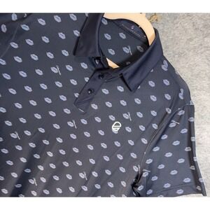 Extracurricular Golf Polo Shirt‎ Mens Sz M Blue Lips Performance Stretch Logo